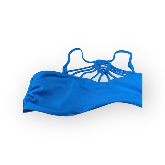 Tori Praver ❁ Seafoam Sexy Strappy Caged Front Bikini Top ❁ Teal Blue ❁ Medium - Picture 5 of 16